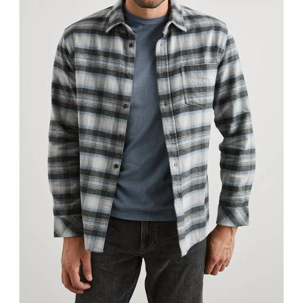 NEW RAILS long sleeve forrest shirt in charcoal heather yucca